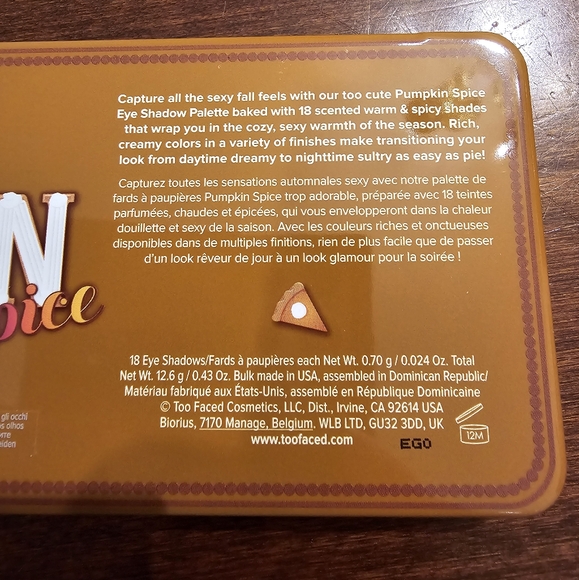 Too Faced Original Pumpkin Spice Eye Shadow Palette - NEW - Picture 14 of 14